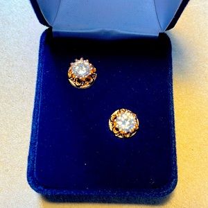 Horseshoe Rose gold studs